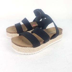 Steve Madden Kimmie Espadrille Gils Sandals Black size 1